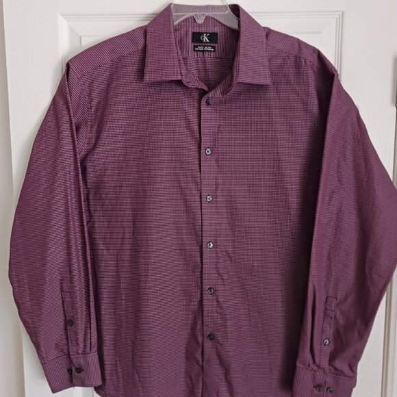 Calvin Klein Mens Dress Shirts Sz 2X Plaid Long Sleeve Slim Fit No Iron Lot of 3 - Picture 9 of 15